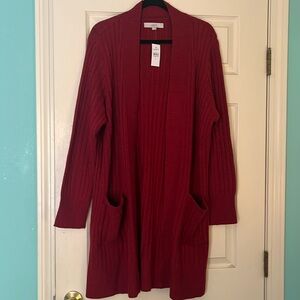 NWT XL long red loft  sweater